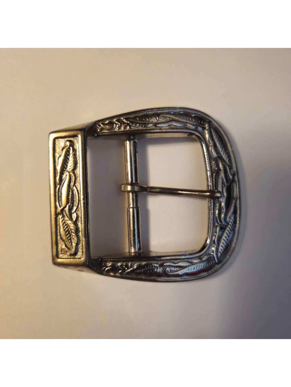 Vintage Western Silver - Tone Belt Buckle "D" Shape "W" Hallmark
